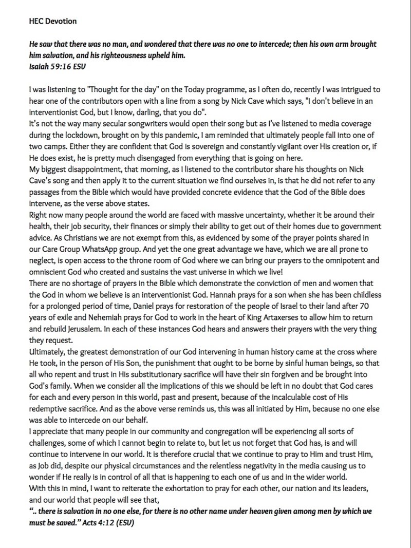 HEC Devotional