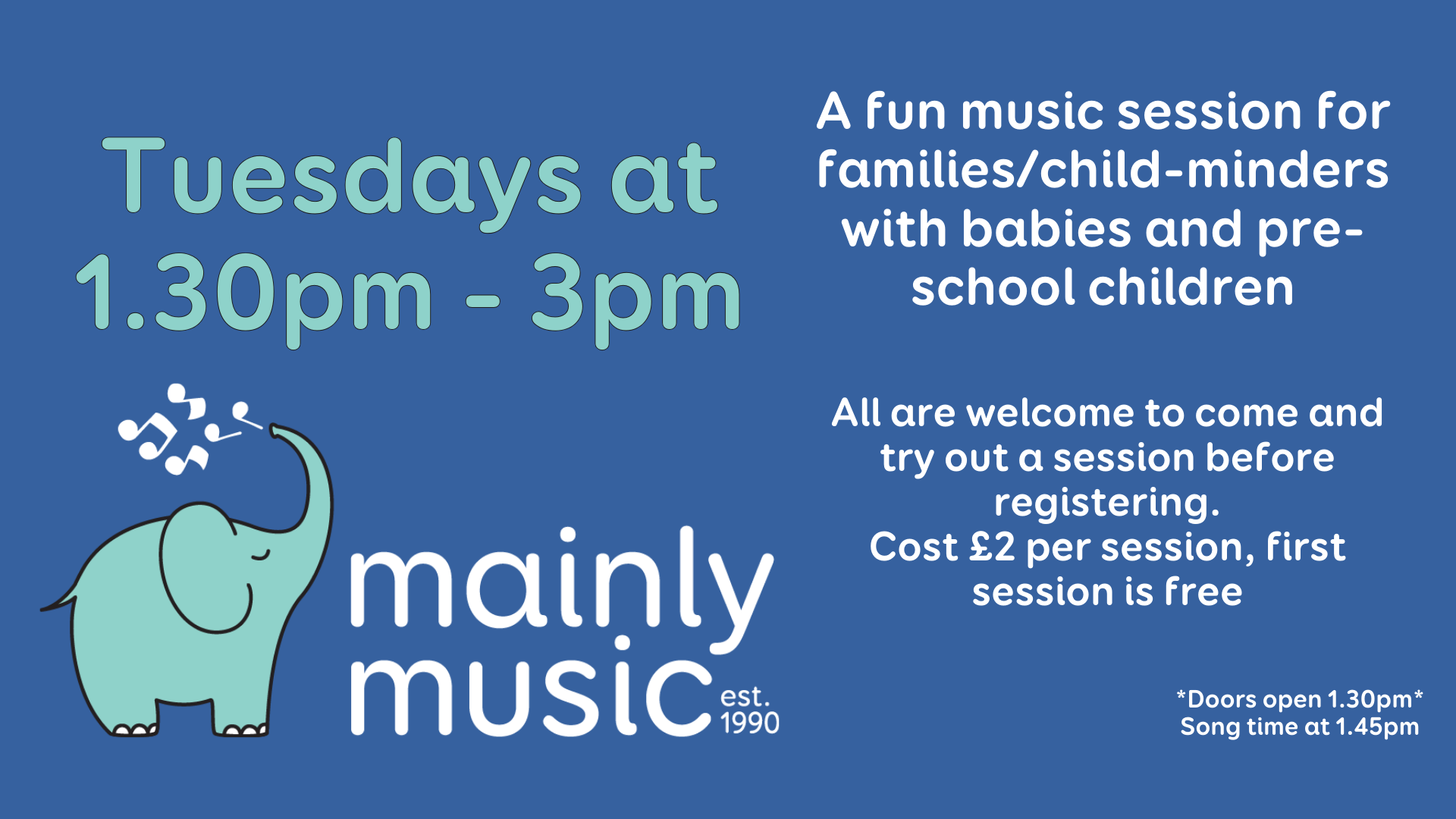 Tuesdays at 1.30pm - 3pm durin